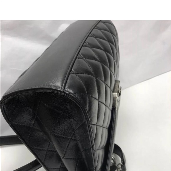 ♦️sola♦️Chanel Mad About Quilted Black Leather Han - Picture 6 of 8